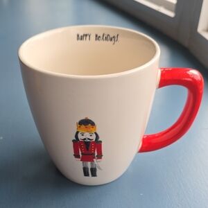 Rae Dunn Nutcracker Mug with Red Handle